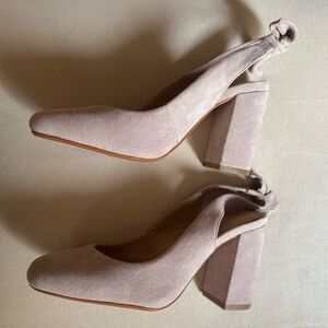 Anthropologie Suede Slingback Heels